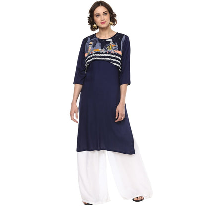 Finding Product Women's Quirky Print Crop Style Kurta