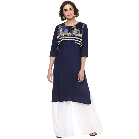 Finding Product Women's Quirky Print Crop Style Kurta