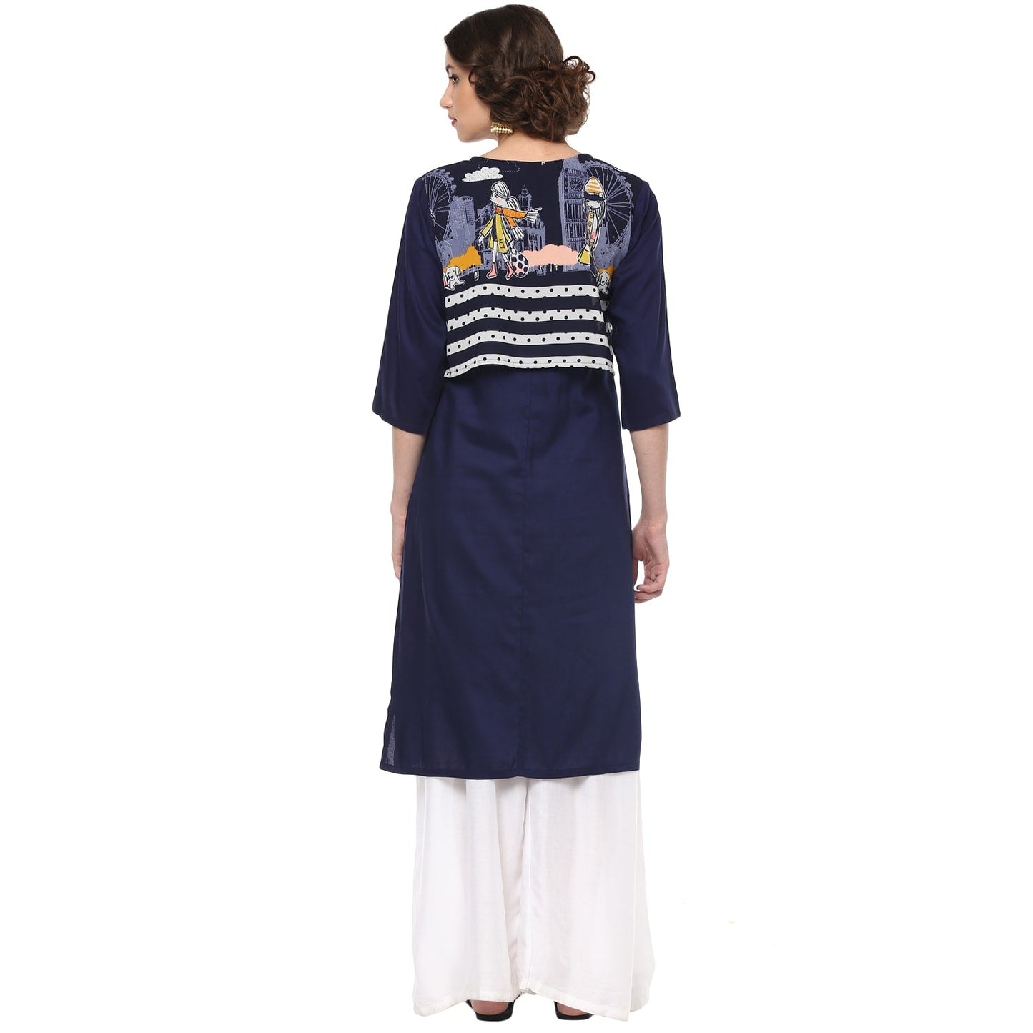 Finding Product Women's Quirky Print Crop Style Kurta