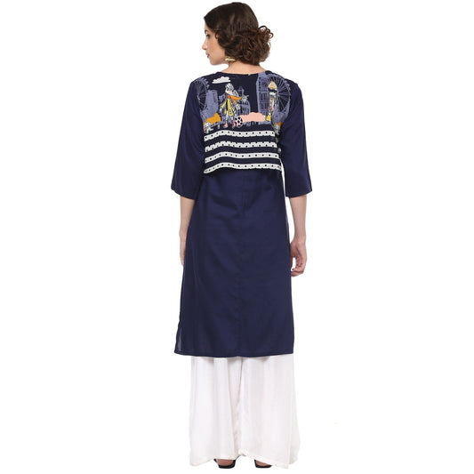 Finding Product Women's Quirky Print Crop Style Kurta
