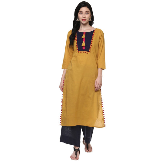 Finding Product Women's Solid Long Yoke Kurta