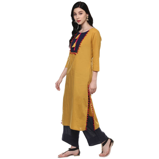 Finding Product Women's Solid Long Yoke Kurta