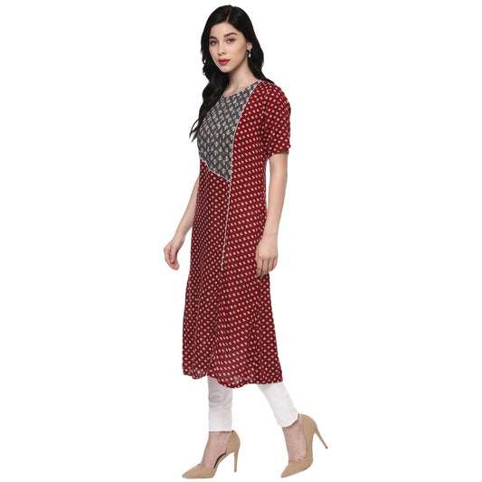 Finding Product Women's Allover Printed Yoke Panelled Kurta