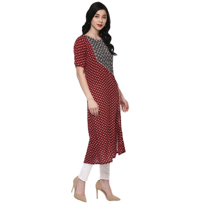 Finding Product Women's Allover Printed Yoke Panelled Kurta
