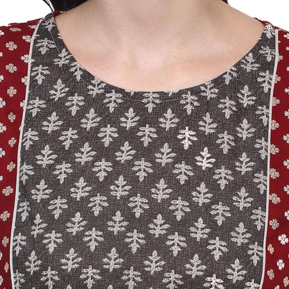 Finding Product Women's Allover Printed Yoke Panelled Kurta