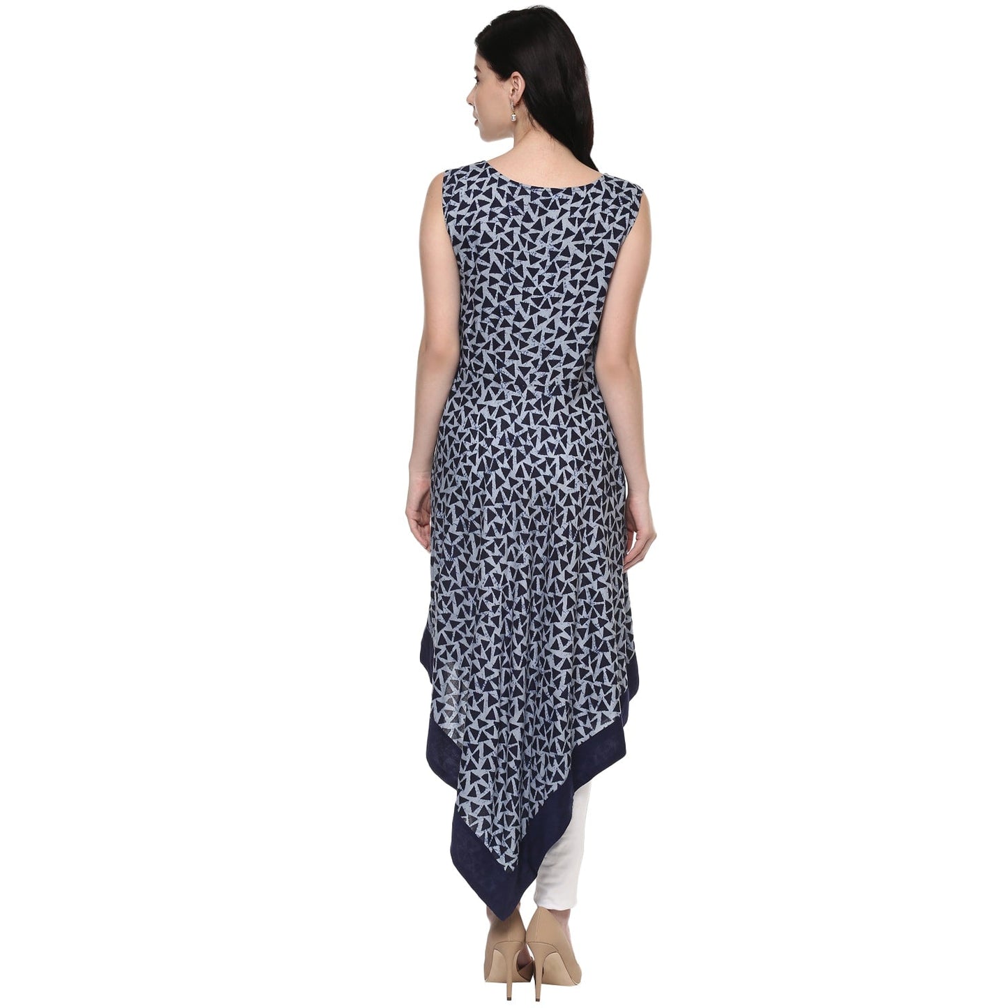 Finding Product Women's Printed Indigo Asymmetric Kurta
