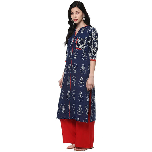 Finding Product Women's Indigo Bulb Print Kurta