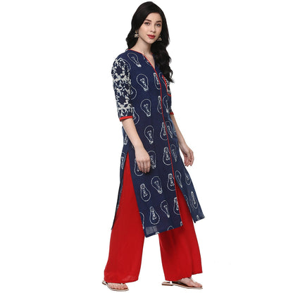 Finding Product Women's Indigo Bulb Print Kurta
