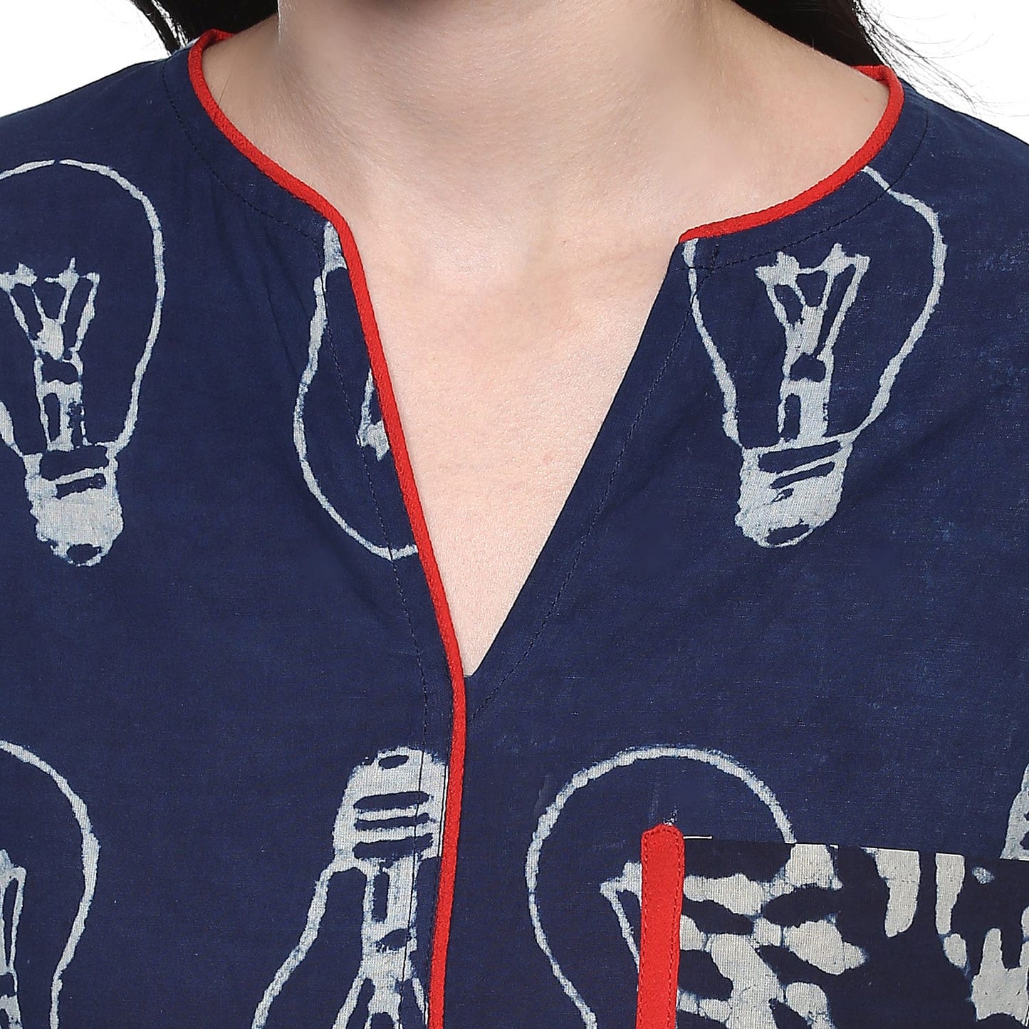 Finding Product Women's Indigo Bulb Print Kurta