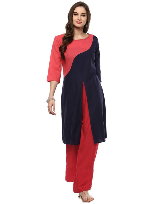 Finding Product Women's Asymmetric Yoke Solid Kurta