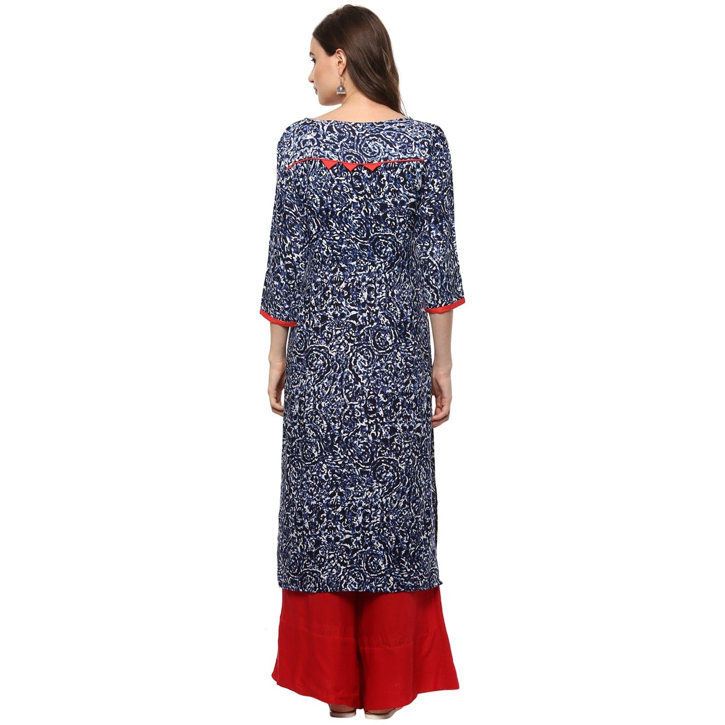 Finding Product Women's Indigo Allover Panelled Kurta