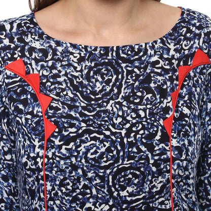 Finding Product Women's Indigo Allover Panelled Kurta