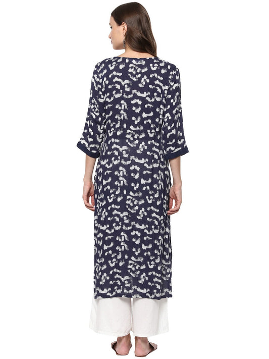 Finding Product Women's Printed Lace Patch Kurta