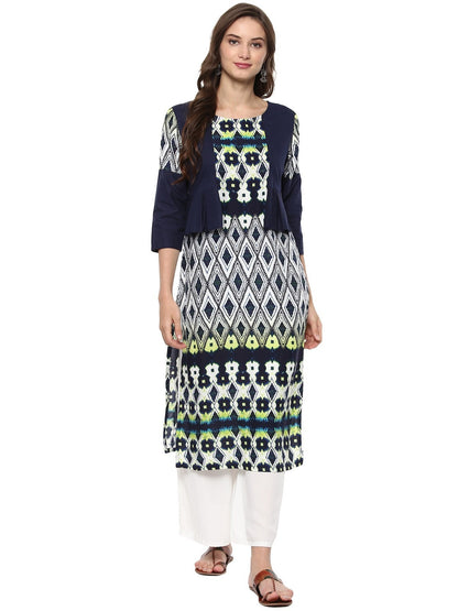 Finding Product Women's Printed Koti Style Pleated Kurta