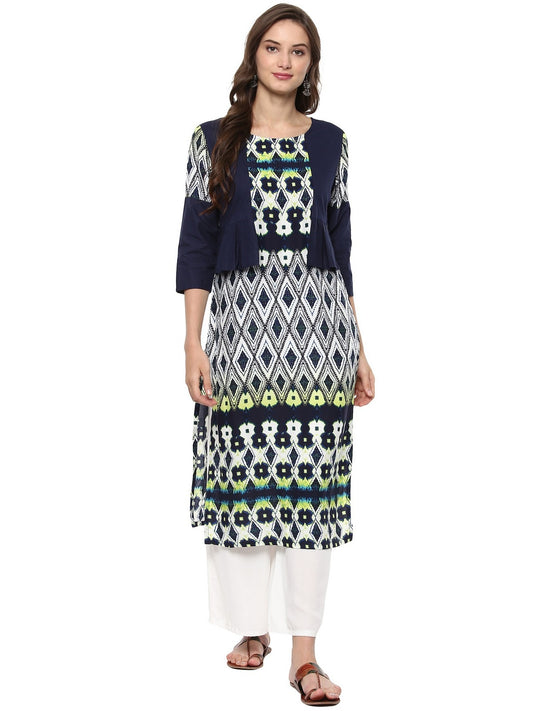 Finding Product Women's Printed Koti Style Pleated Kurta