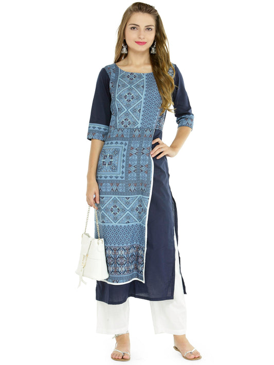 Finding Product Women's Abstract Print Panelled Kurta