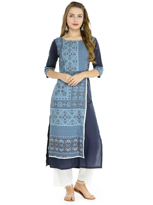 Finding Product Women's Abstract Print Panelled Kurta