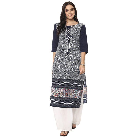 Finding Product Women's Long Dori-Placket Kurta