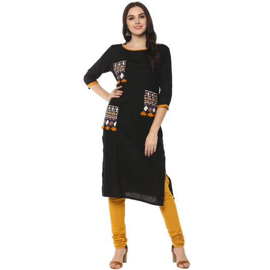 Finding Product Women's Printed Pocket Patch Kurta