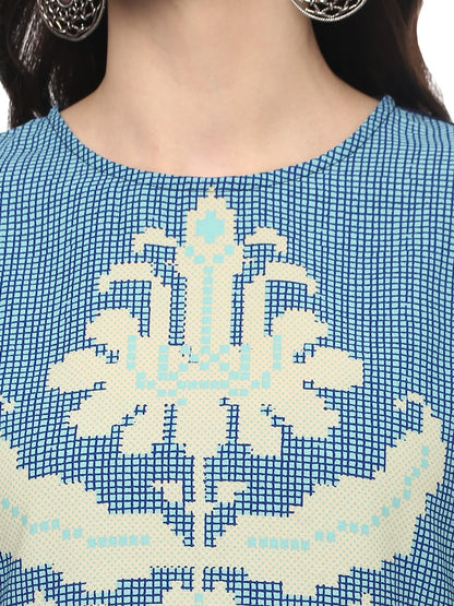 Finding Product Women's Placement Print Asymmetric Kurta