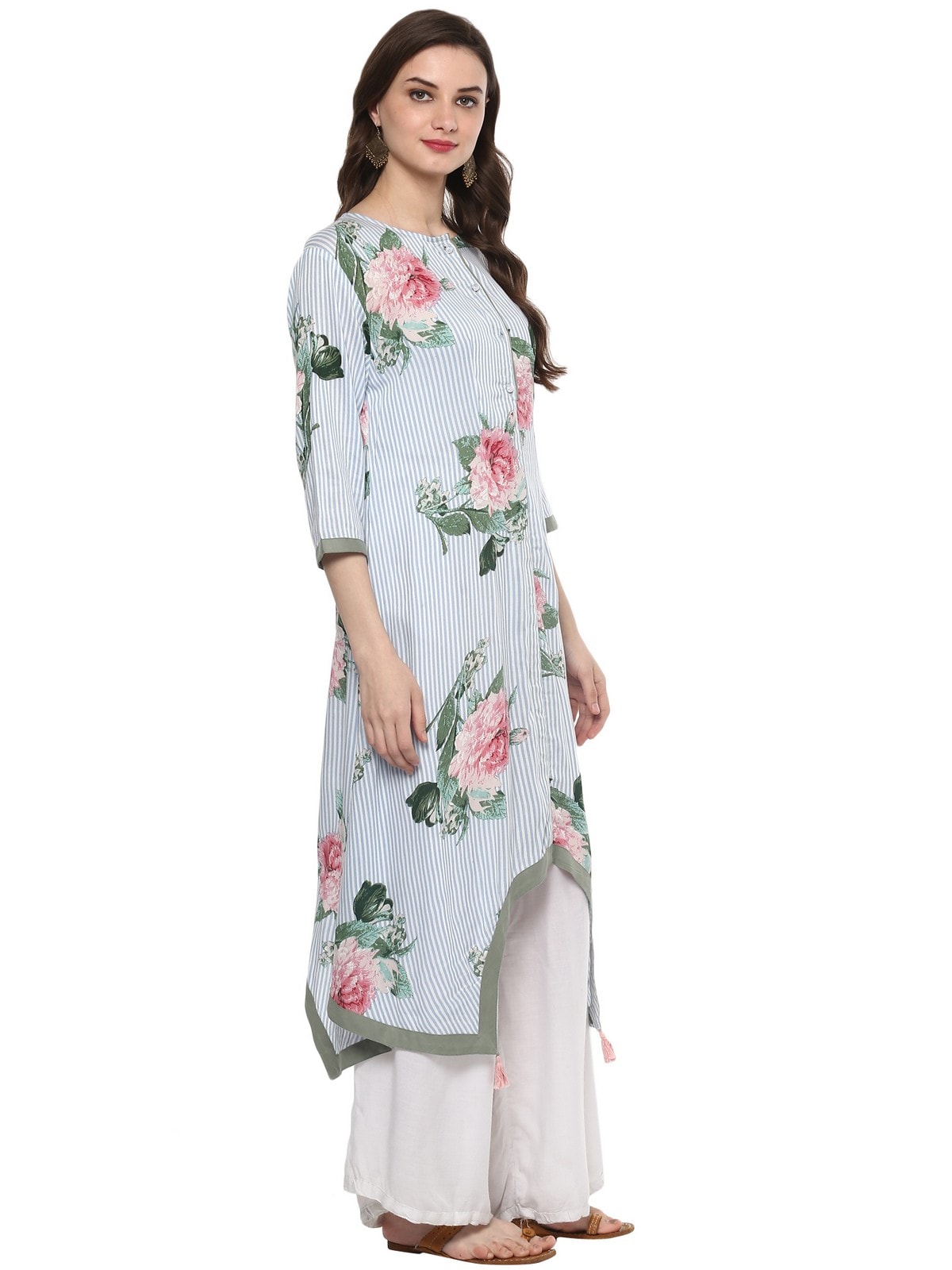 Finding Product Women's Floral Stripes Kurta