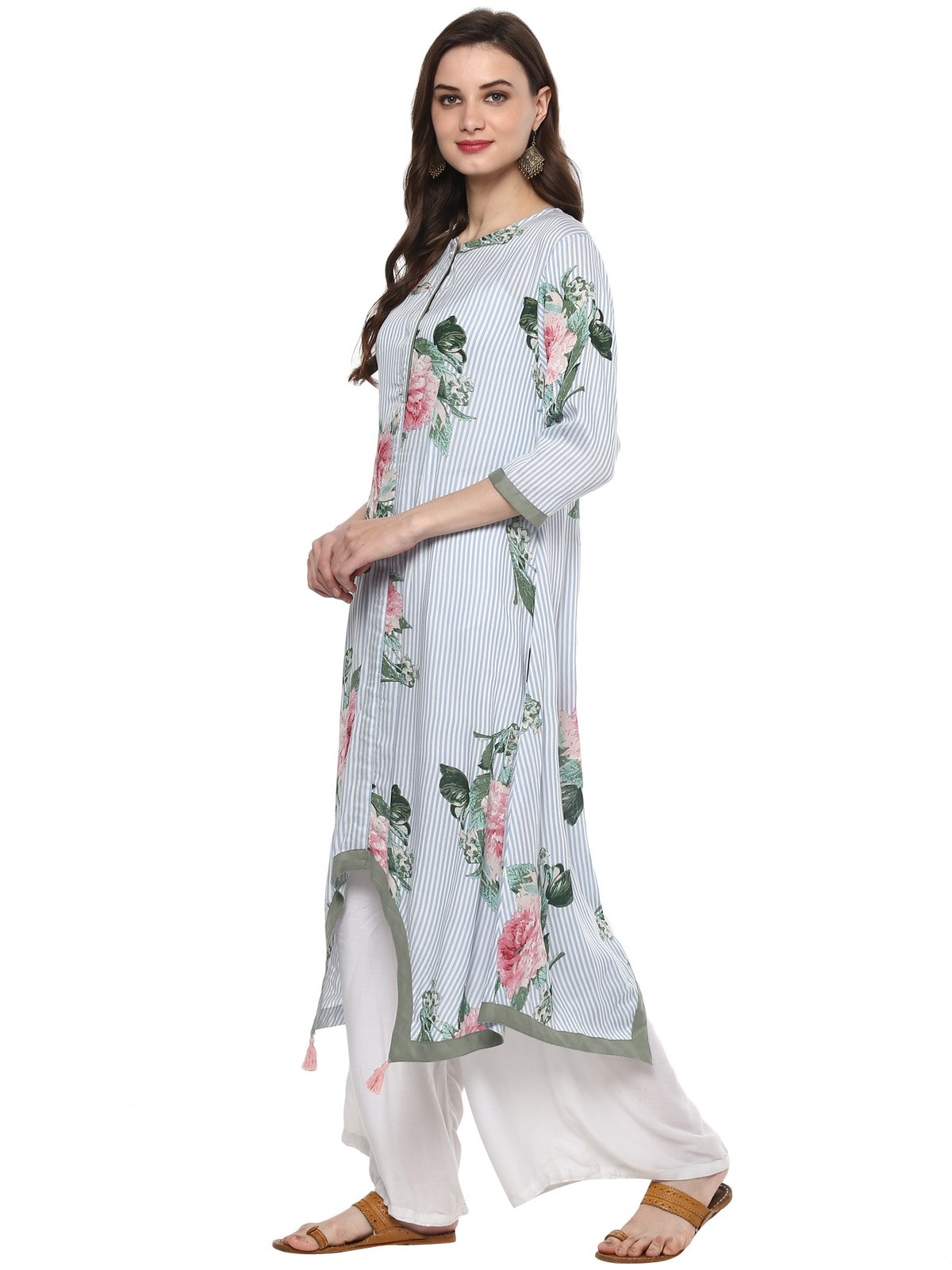 Finding Product Women's Floral Stripes Kurta