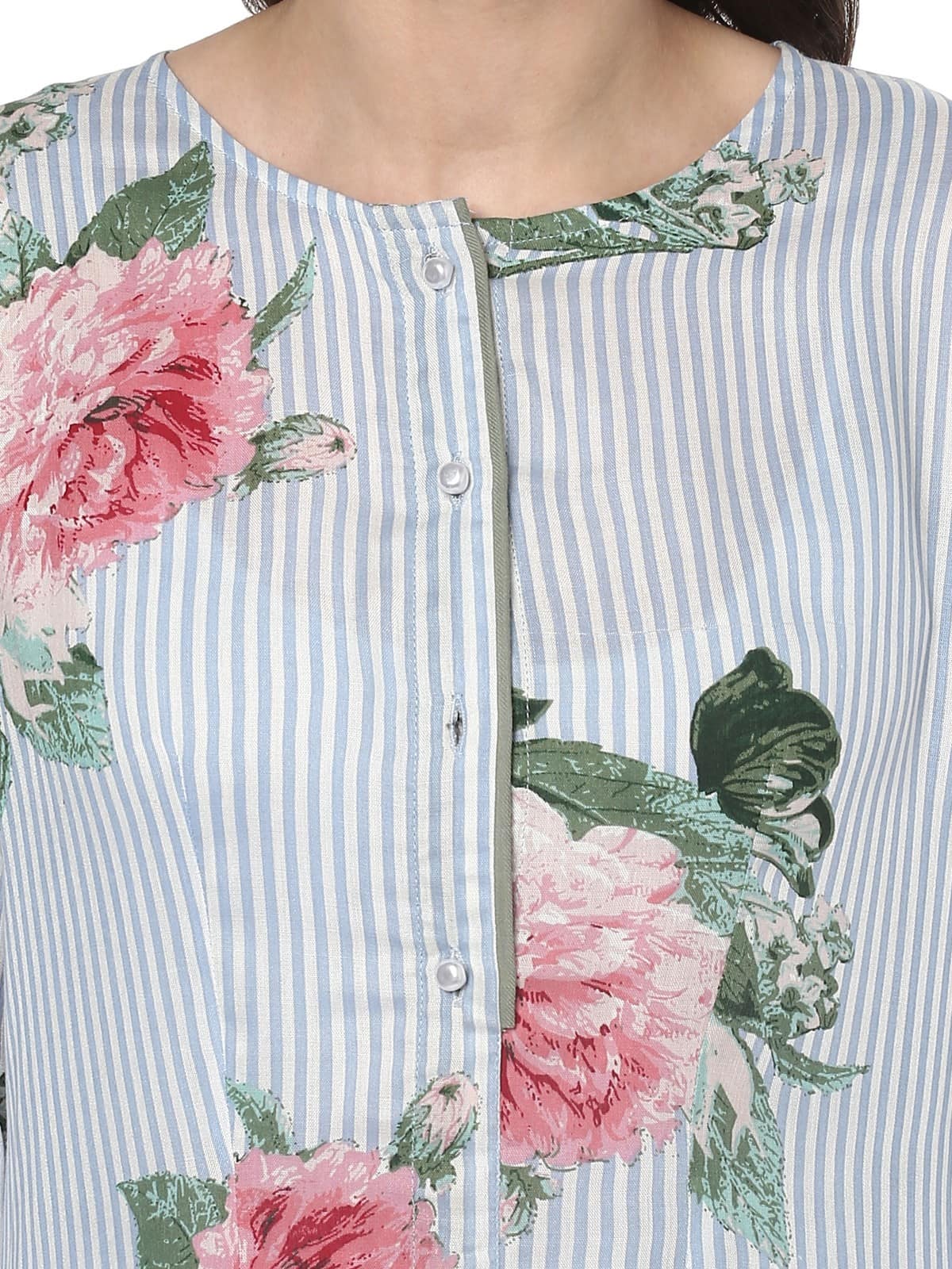 Finding Product Women's Floral Stripes Kurta