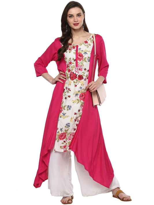 Finding Product Women's Floral Dipped Hem Kurta