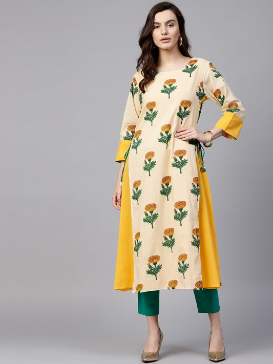 Finding Product Women's Floral Side Dori Anarkali Kurta