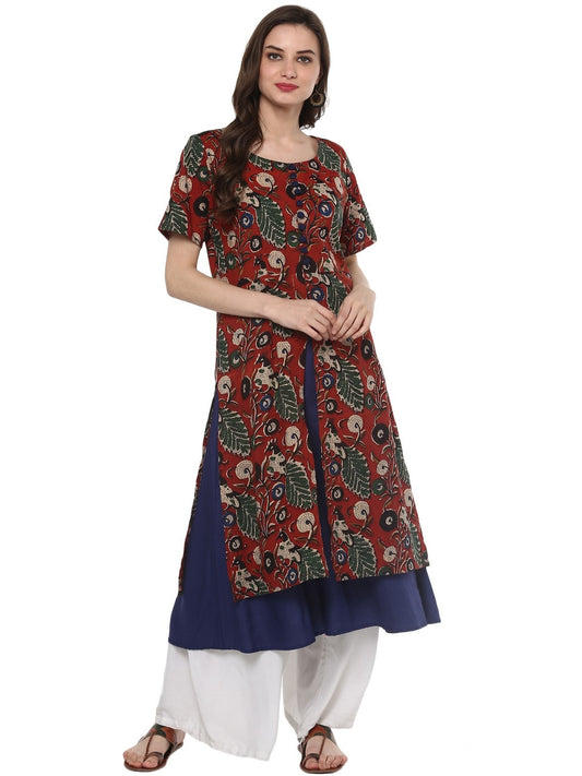 Finding Product Women's Bagru Printed Double Layer Kurta