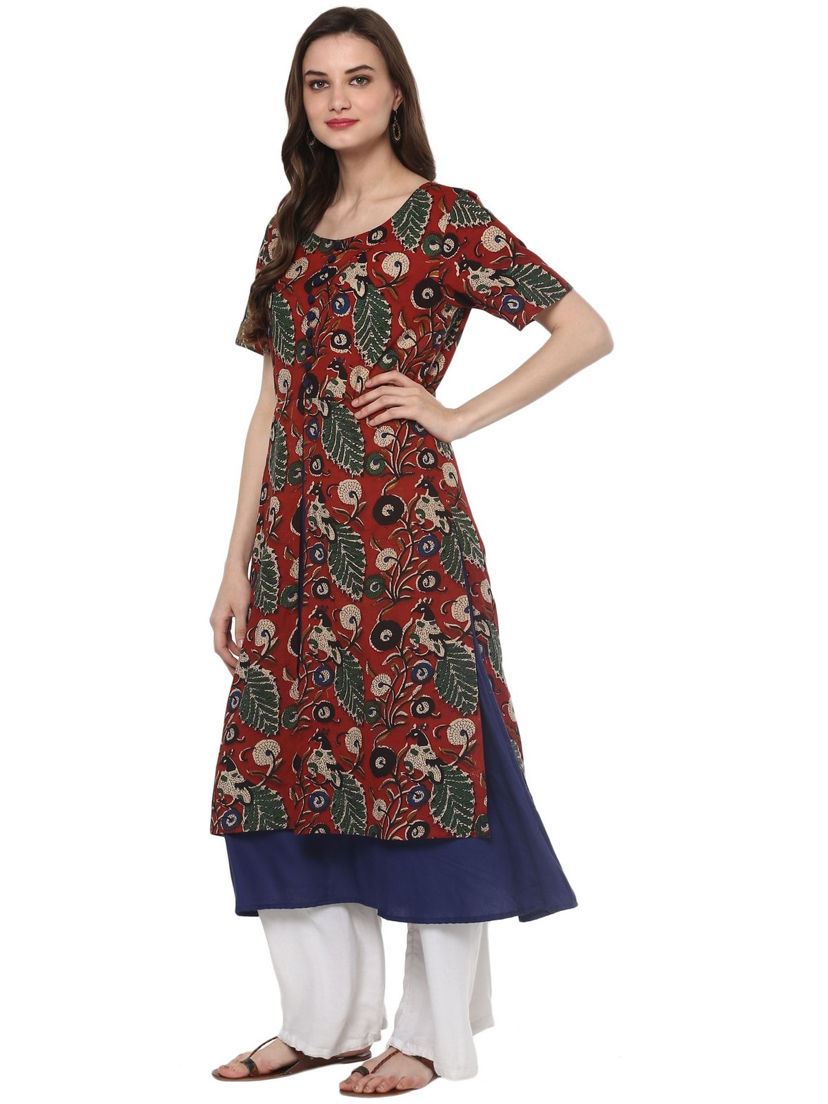 Finding Product Women's Bagru Printed Double Layer Kurta