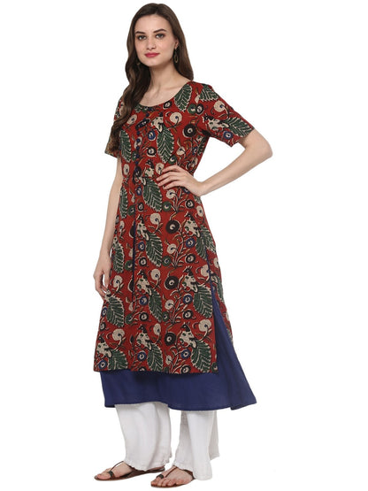 Finding Product Women's Bagru Printed Double Layer Kurta