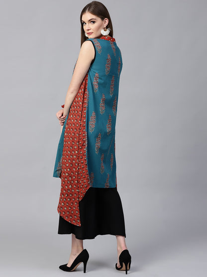 Finding Product Women's Floral Discharge Print Loose Kurta