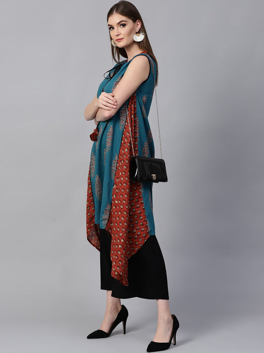 Finding Product Women's Floral Discharge Print Loose Kurta