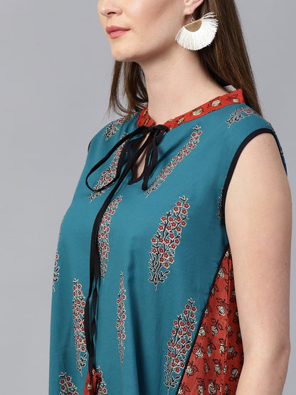 Finding Product Women's Floral Discharge Print Loose Kurta