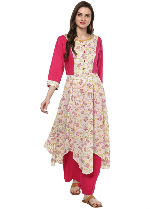 Finding Product Women's Floral Khadi Print Anarkali Kurta