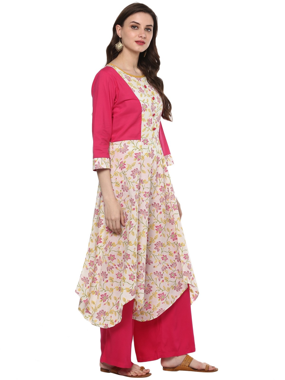Finding Product Women's Floral Khadi Print Anarkali Kurta