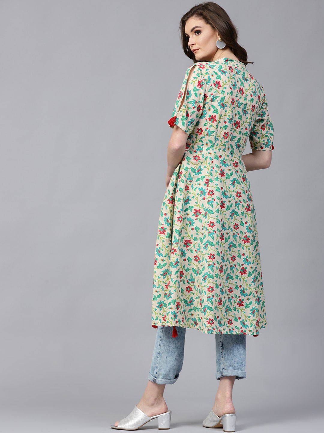 Finding Product Women's Allover Floral Embroidered Kurta