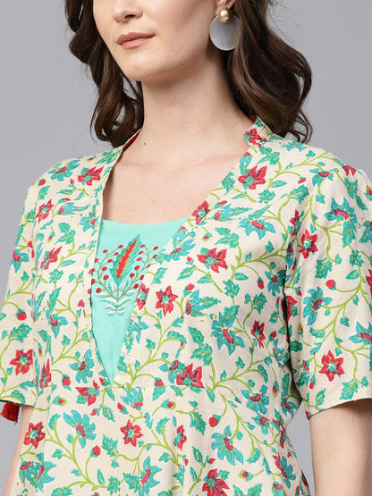 Finding Product Women's Allover Floral Embroidered Kurta