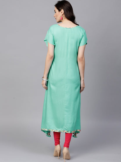 Finding Product Women's Embroidered Petal Sleeves Kurta