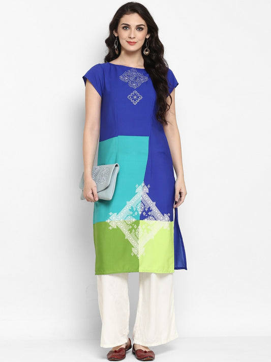 Finding Product Women's Multi Hand Block Printed Kurta