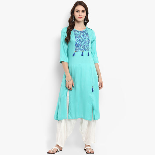 Finding Product Women's Embroidered Yoke Kurta