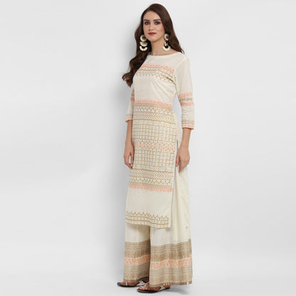Finding Product Women's Boat Neck Block Printed Kurta