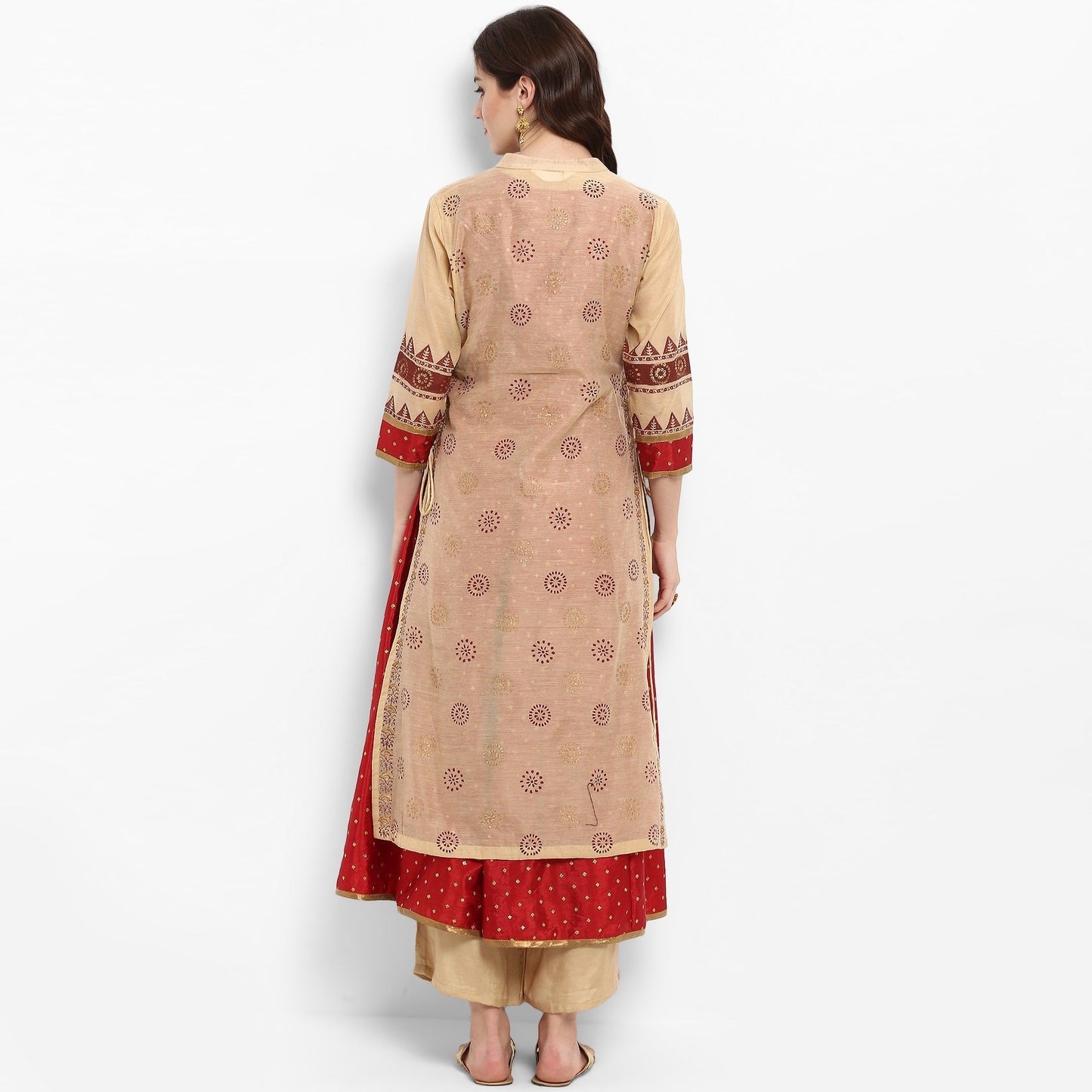 Finding Product Women's Block Printed Layered Kurta
