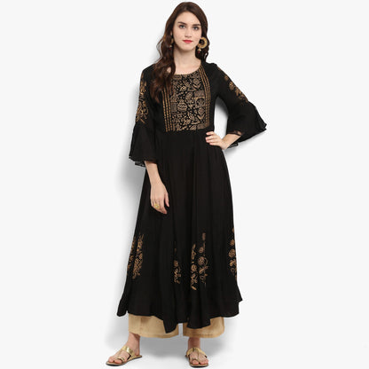 Finding Product Women's Anarkali Block Printed Kurta