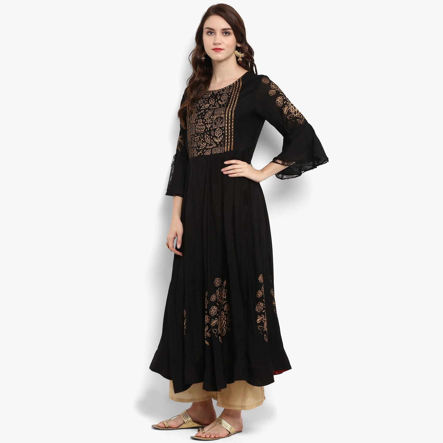 Finding Product Women's Anarkali Block Printed Kurta