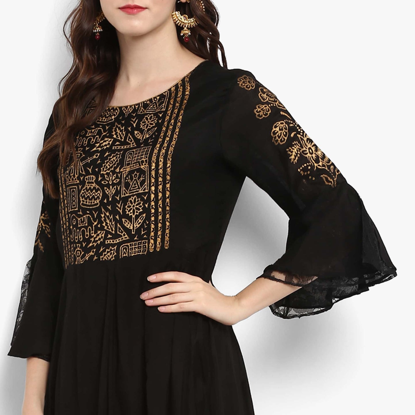 Finding Product Women's Anarkali Block Printed Kurta
