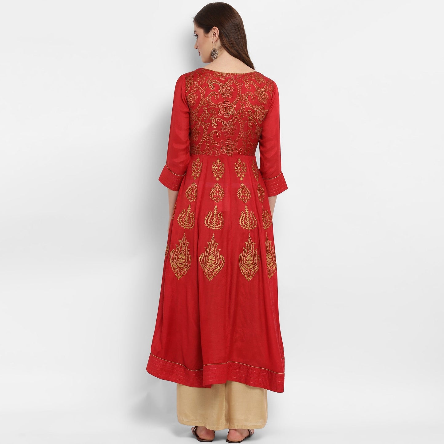 Finding Product Women's Anarkali Block Printed Kurta