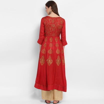 Finding Product Women's Anarkali Block Printed Kurta