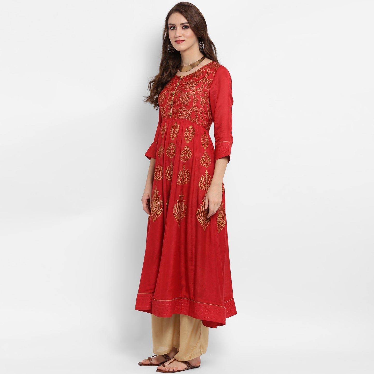 Finding Product Women's Anarkali Block Printed Kurta